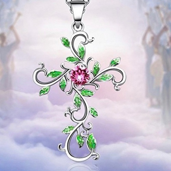 Fashion Jewelry Jewelry - Fashion Cross Gem Necklace